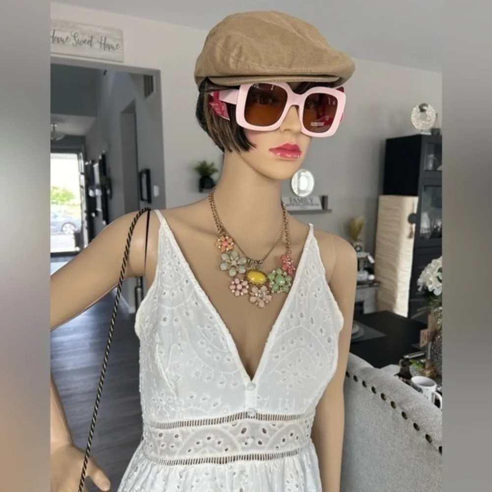 💋NWT Statement oversized square framed pink pearl sunglasses 🕶 sunshades